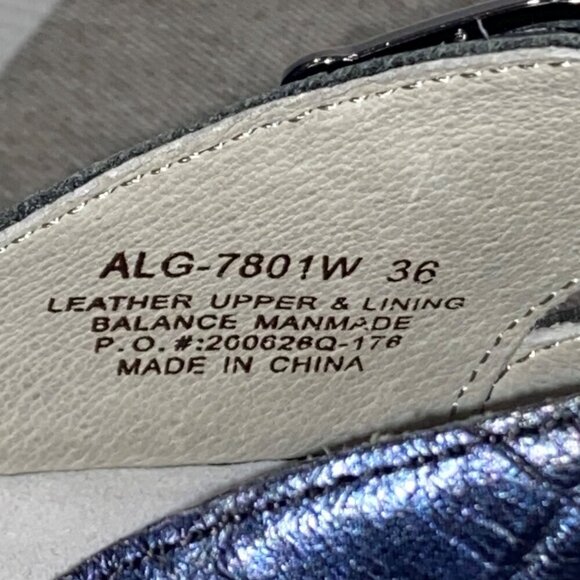 Alegria Classic Croco shoe mules blue women’s size 36 comfort shoe slip on - Picture 7 of 11